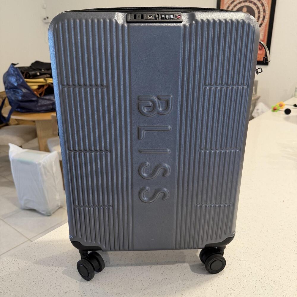 Bliss Carnival CarryOn Suitcase Gray Spinner 21 Hardcase Luggage Limited Edition